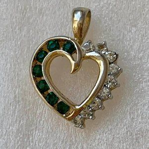 Green Gemstone Heart Pendant